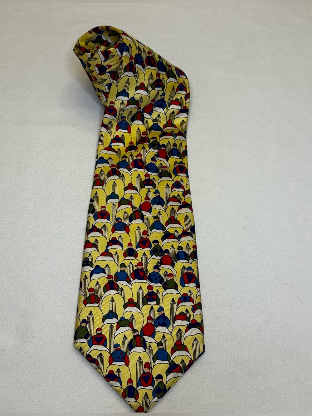 Alynn Silk Necktie  Tie “To The Starting Gate” Horse Racing